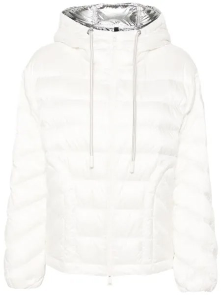 Moncler пуховик Delfo с капюшоном, нейтральный цвет