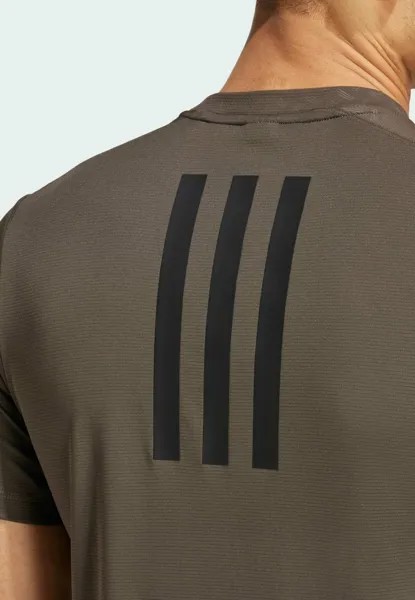 Спортивная футболка Power Workout adidas Performance, тени оливково-черного цвета