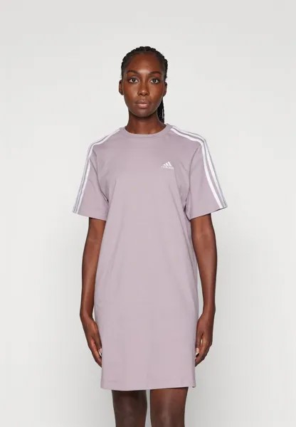 Платье из джерси ESSENTIALS 3 STRIPES BOYFRIEND TEE DRESS adidas Sportswear, цвет preloved fig