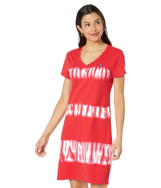 Платье U.S. POLO ASSN., Tie-Dye Stripe Sneaker Dress