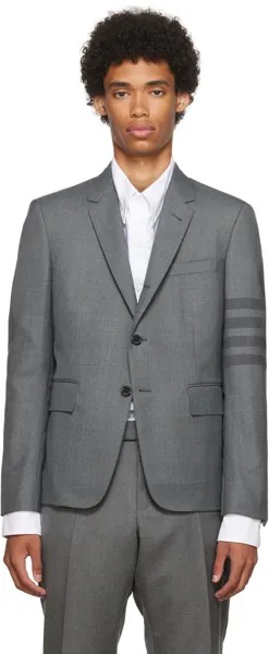Серый пиджак с 4 полосами Thom Browne