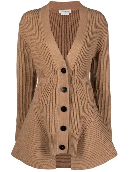 Alexander McQueen кардиган в рубчик