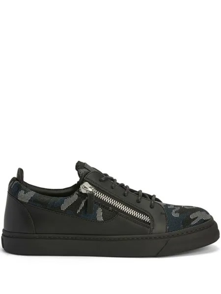 Giuseppe Zanotti кеды с камуфляжным принтом, черный