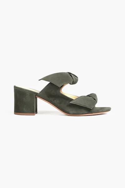 Замшевые босоножки Clarita 60 с узлами Alexandre Birman, армейский зеленый