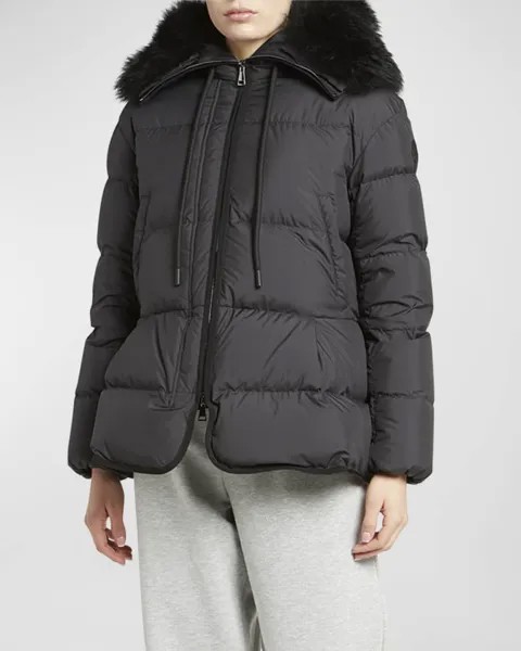 Короткая парка Locustelle с воротником из искусственного меха Moncler