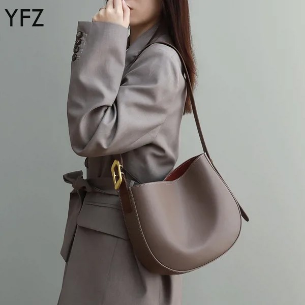 YFZ женские бочонные сумочки, винтажные сумки-портфели, сумки через плечо с ручками, Высококачественная воловья кожа премиум-класса