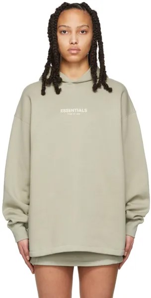 Зеленый свободный худи Essentials
