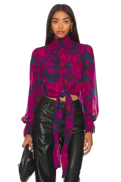 Блузка NICHOLAS Kaija High Neck, цвет Magenta Blurred Floral Print