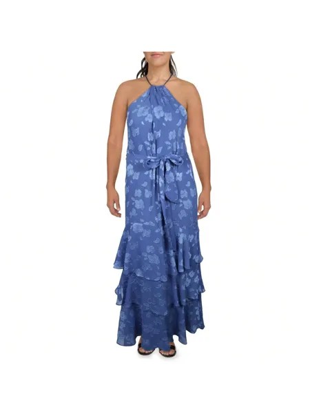 LAUREN RALPH LAUREN Женское платье макси с регулируемой бретелькой на бретельках, синий