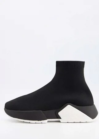 Черные кроссовки с эффектом носков ASOS DESIGN Della-Черный цвет