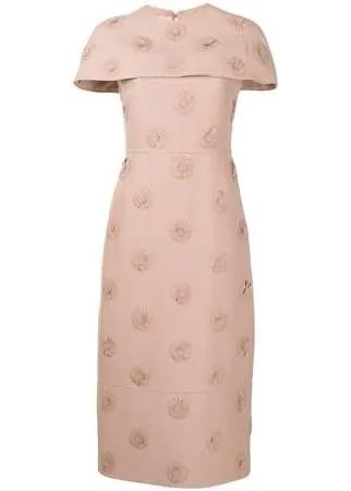 Valentino Pre-Owned платье миди с цветочной вышивкой