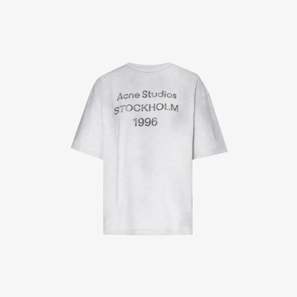 Футболка exford 1966 из хлопкового джерси с логотипом Acne Studios, серый