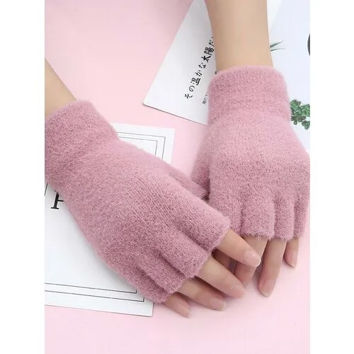 Митенки , размер one size, рoзовый