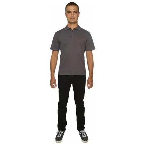 Рубашка поло мужская серая с короткими рукавами (размер XL, 52, 220 г/кв.м)