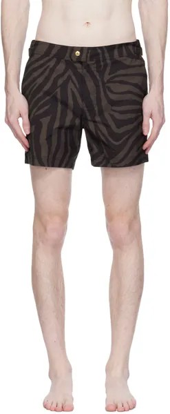 Коричневые шорты для плавания с принтом Tom Ford, цвет Combo brown