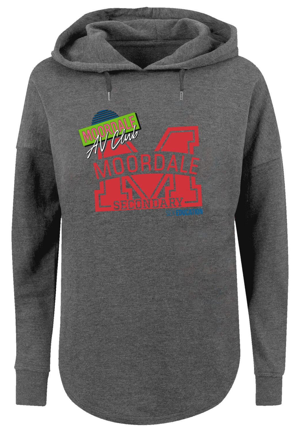Свитер F4NT4STIC Oversized Hoodie Sex Education Moordale M Collage Netflix TV Series, цвет charcoal
