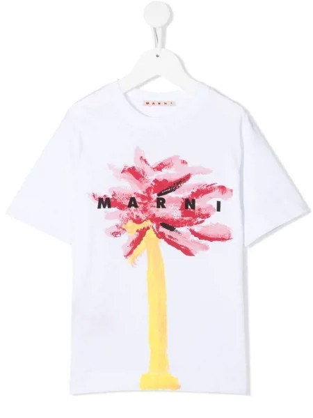 Marni Kids футболка с принтом