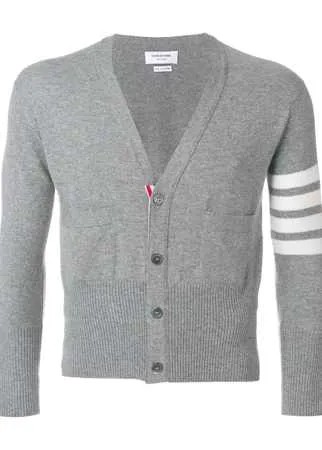 Thom Browne короткий кардиган с V-образным вырезом и полосками