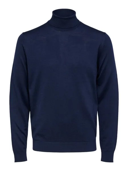 Пуловер SELECTED HOMME SLHTOWN MERINO COOLMAX, синий