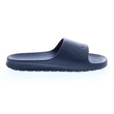 Lacoste Croco 2.0 1122 1 Cma Мужские синие синтетические шлепанцы Сандалии Обувь