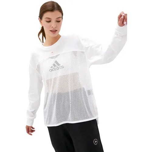 Лонгслив adidas by Stella McCartney Mesh Top, силуэт свободный, размер XXS INT, белый