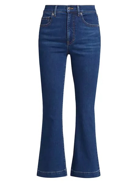 Укороченные расклешенные джинсы Carson с высокой посадкой Veronica Beard, цвет bright blue