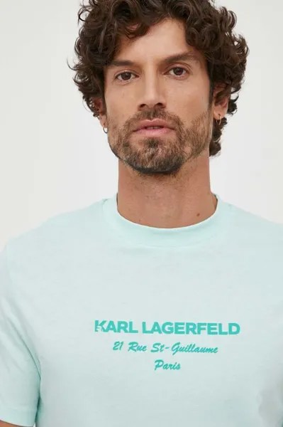 Футболки Karl Lagerfeld, бирюзовый