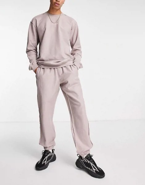 Джоггеры из махрового материала серого цвета adidas Originals 'Tonal Textures'-Серый