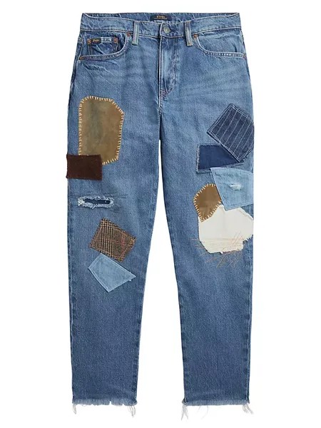 Узкие зауженные джинсы в стиле пэчворк Polo Ralph Lauren, цвет calamigos wash