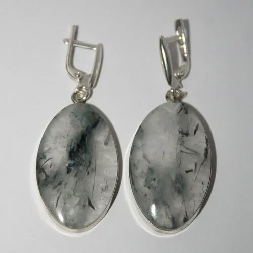Серьги с подвесками True Stones, кварц, зеленый