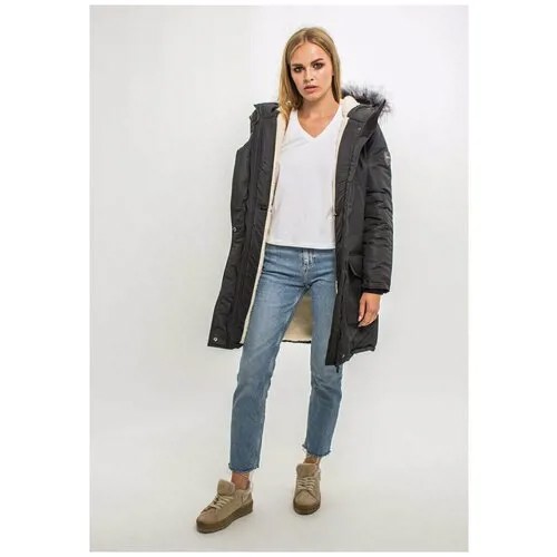 Парка женская на овчине DASTI Mont Blanc Jet Black Long XXL