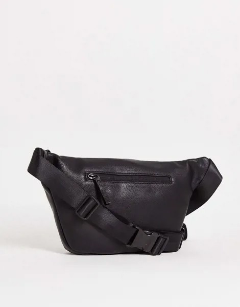 Черная кожаная сумка-кошелек на пояс Smith & Canova-Черный