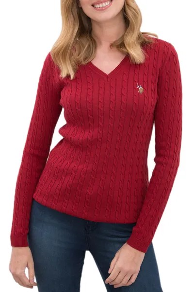 Пуловер женский U.S. POLO Assn. красный