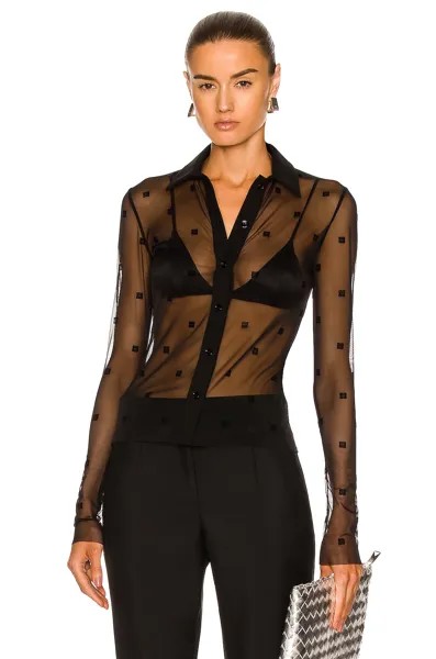 Блузка Givenchy Transparent 4G Shirt, черный
