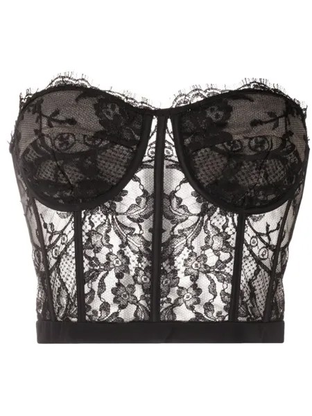 Alexander McQueen кружевное бюстье без бретелей, черный