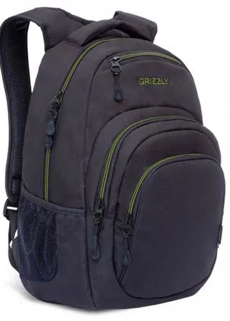 Рюкзак мужской Grizzly RQ-003-3 черный-салатовый