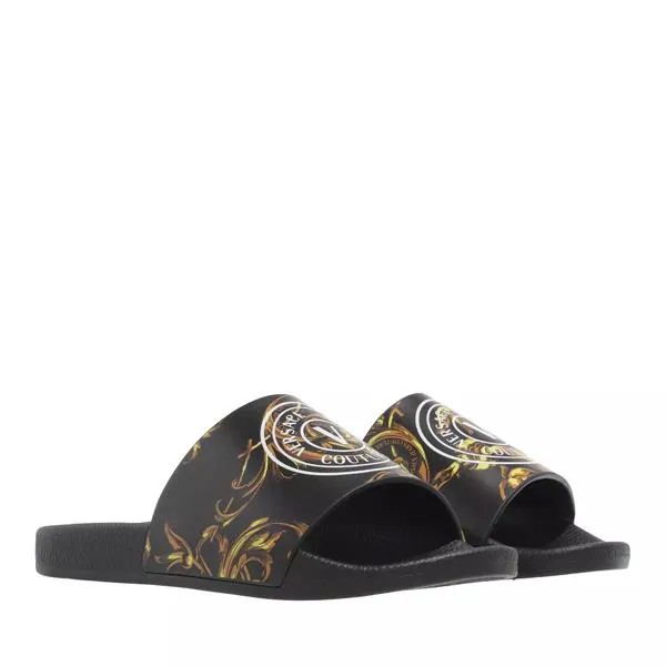 Сандалии pool slides black Versace Jeans Couture, мультиколор