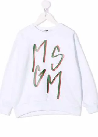 MSGM Kids толстовка с круглым вырезом и логотипом