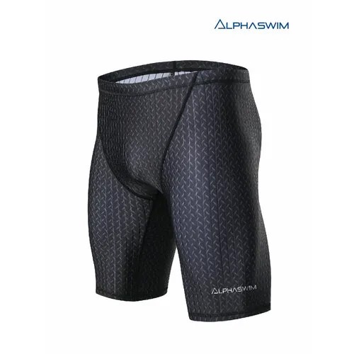 Плавки ALPHA SWIM джаммеры, размер XS/44, черный/серый