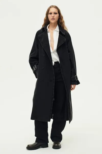 Тренч из джинсовой коллекции ZW ZARA, черный