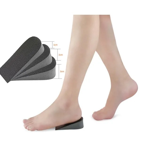 1 пара дышащая половина стельки женщины мужчины увеличение роста вставки 1-3 см спортивная обувь каблук подушка