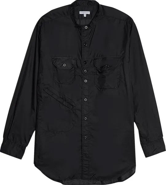 Рубашка Engineered Garments Nylon Micro Ripstop Banded Collar Shirt 'Black', черный