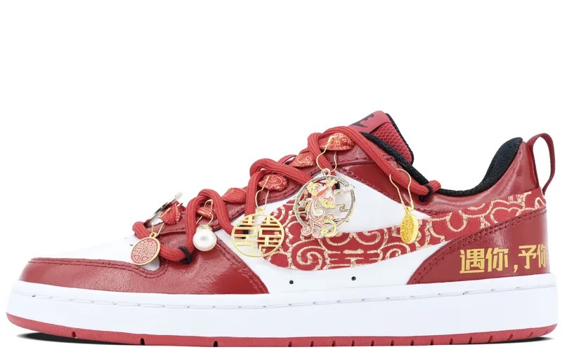 Кроссовки Nike Court Borough Skateboarding Shoes Women's Low-top White/red, красный