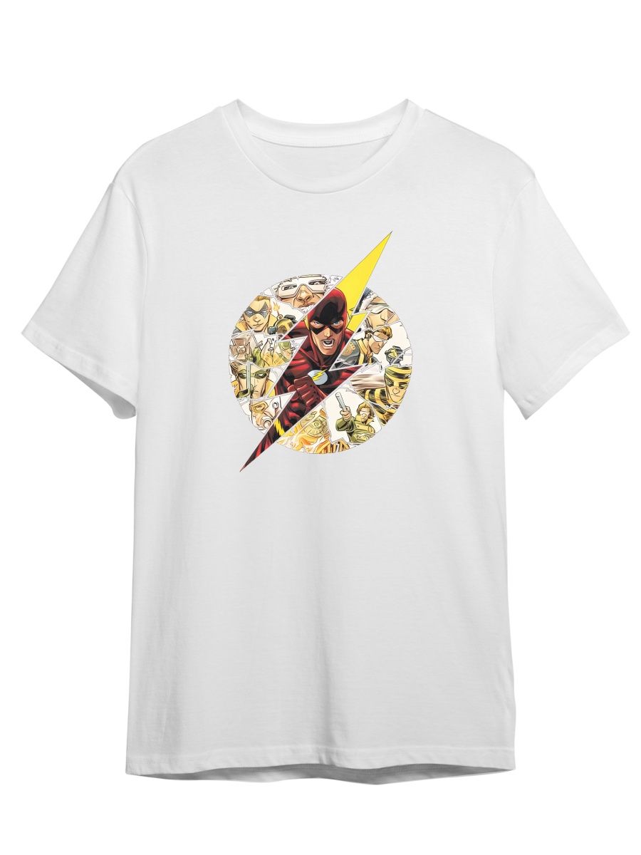 Футболка унисекс СувенирShop Flash/Флэш/DC 5 белая 2XL (52-54)