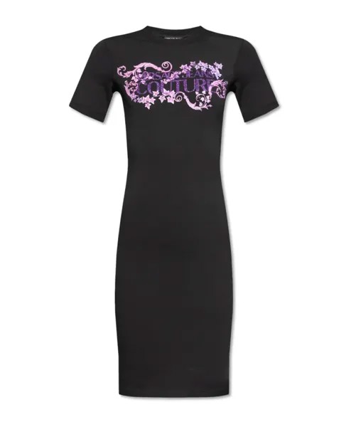 Платье с логотипом Versace Jeans Couture, черный