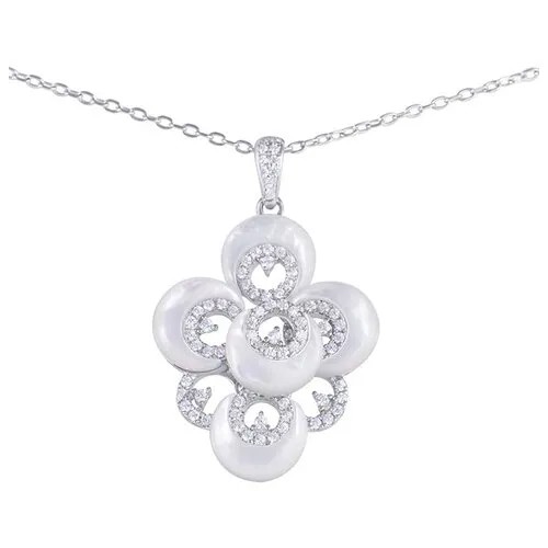 Серебряная подвеска с кубическим цирконием, перламутром H09076_TSP_SH_001_WG JV