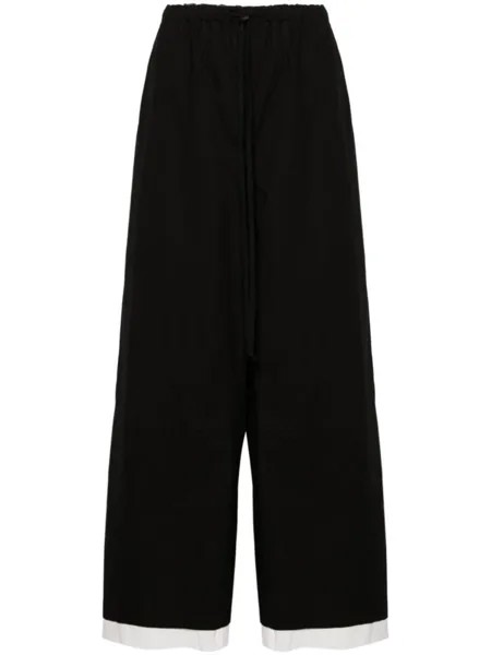 Yohji Yamamoto широкие брюки с кулиской, черный