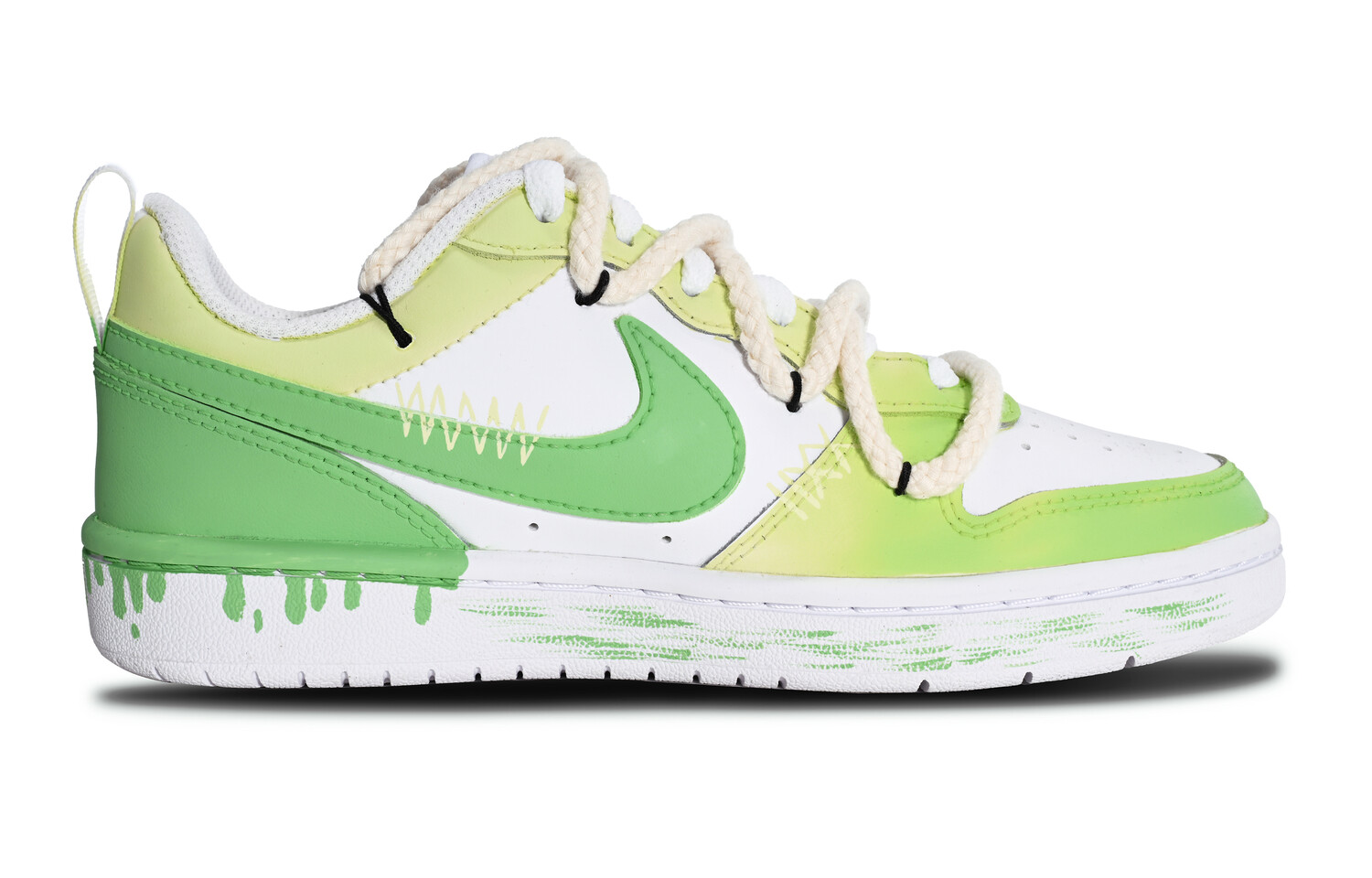 Кроссовки Nike Court Borough Skateboarding Shoes Women's Low-top Green/White, зеленый