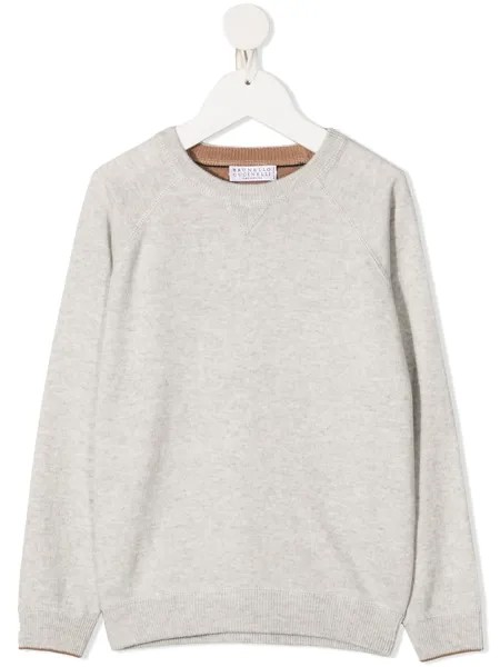 Brunello Cucinelli Kids свитер в рубчик с длинными рукавами