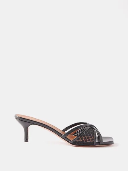 Мюли penn 45 из кружева и кожи Malone Souliers, черный
